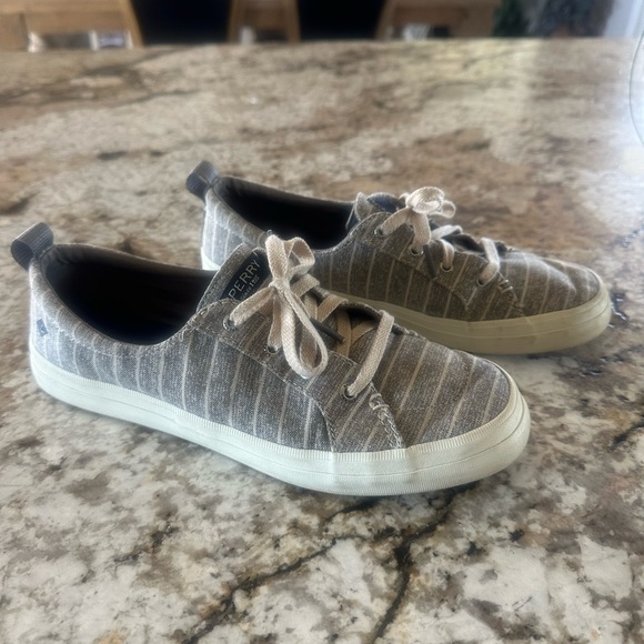 Sperry Gray Striped Women's Sneakers - Picture 1 of 4